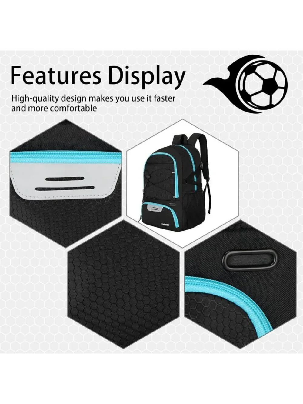 Versatile 30L Sports Backpack with Ball Compartment & Ventilated Shoe Pocket for